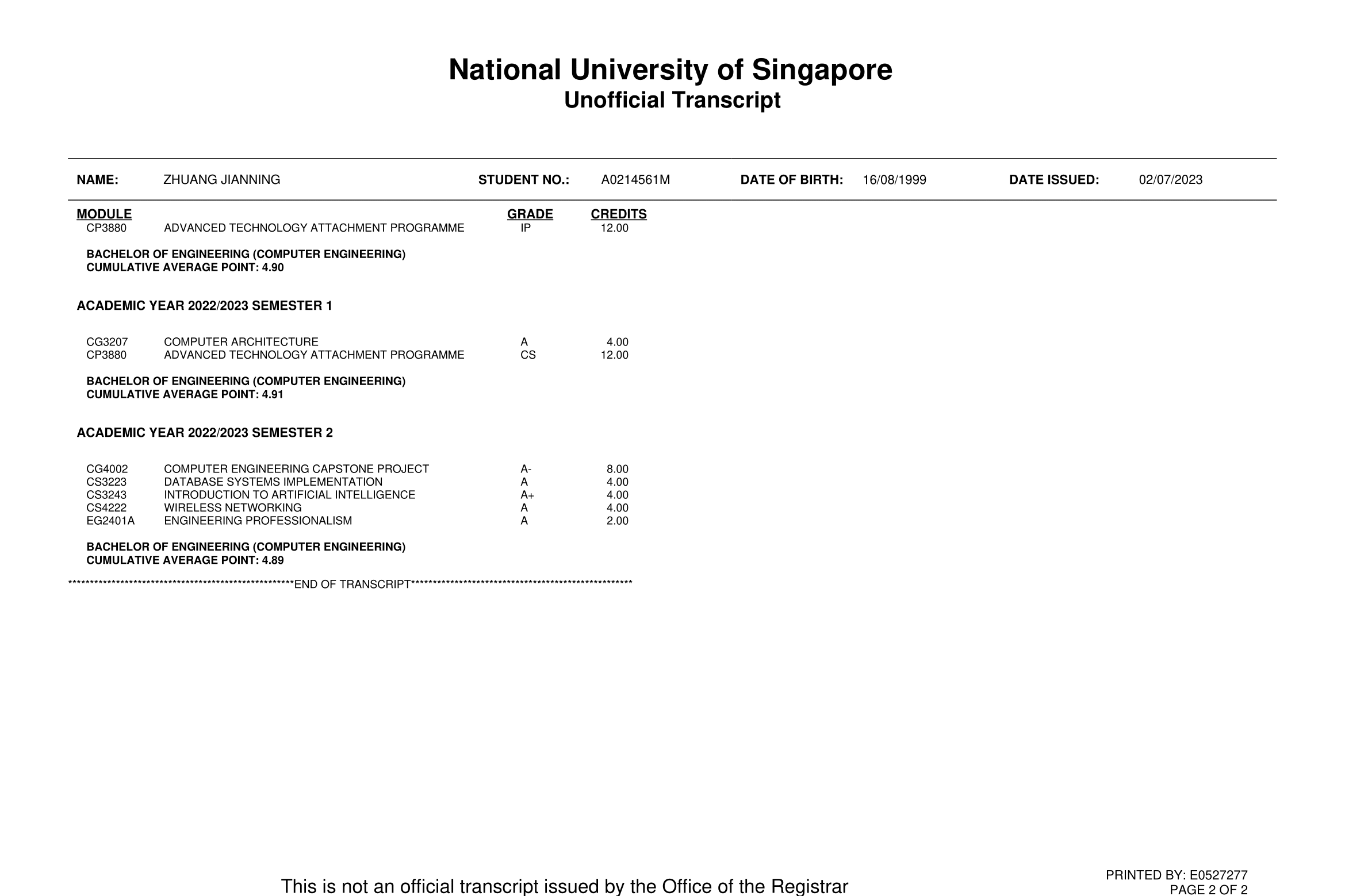 Transcript Page 2